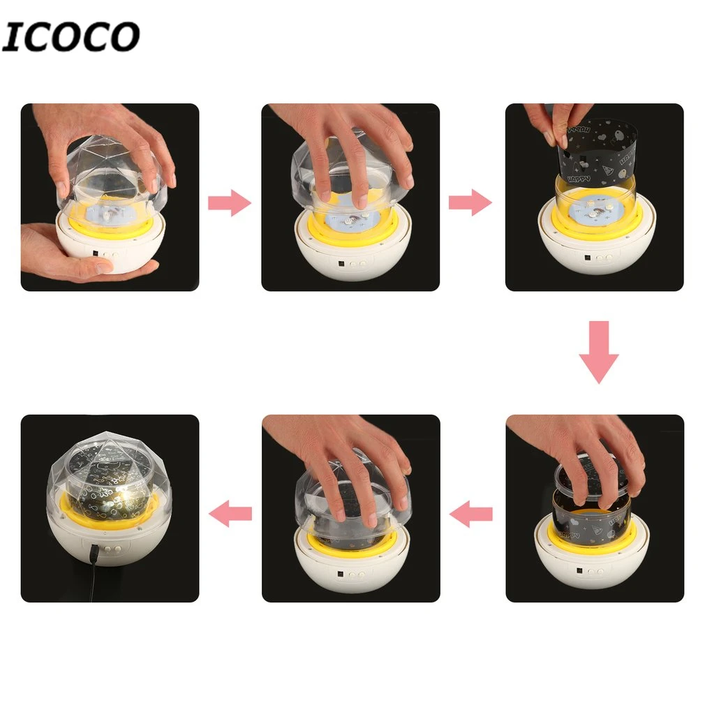ICOCO 3 цвета романтическая звезда небо галактика проектор ночник Регулируемый Алмазный проектор Лучший подарок домашний декор Прямая