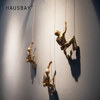

Creative Retro Industrial Style Sport Man Rock Climbing Decoration Pendant Statue sculpture Wall Living Room Home Decor D030