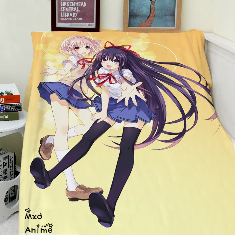 Anime DATE A LIVE Soft Throw Blanket Warm Coral Blankets Travel Flannel