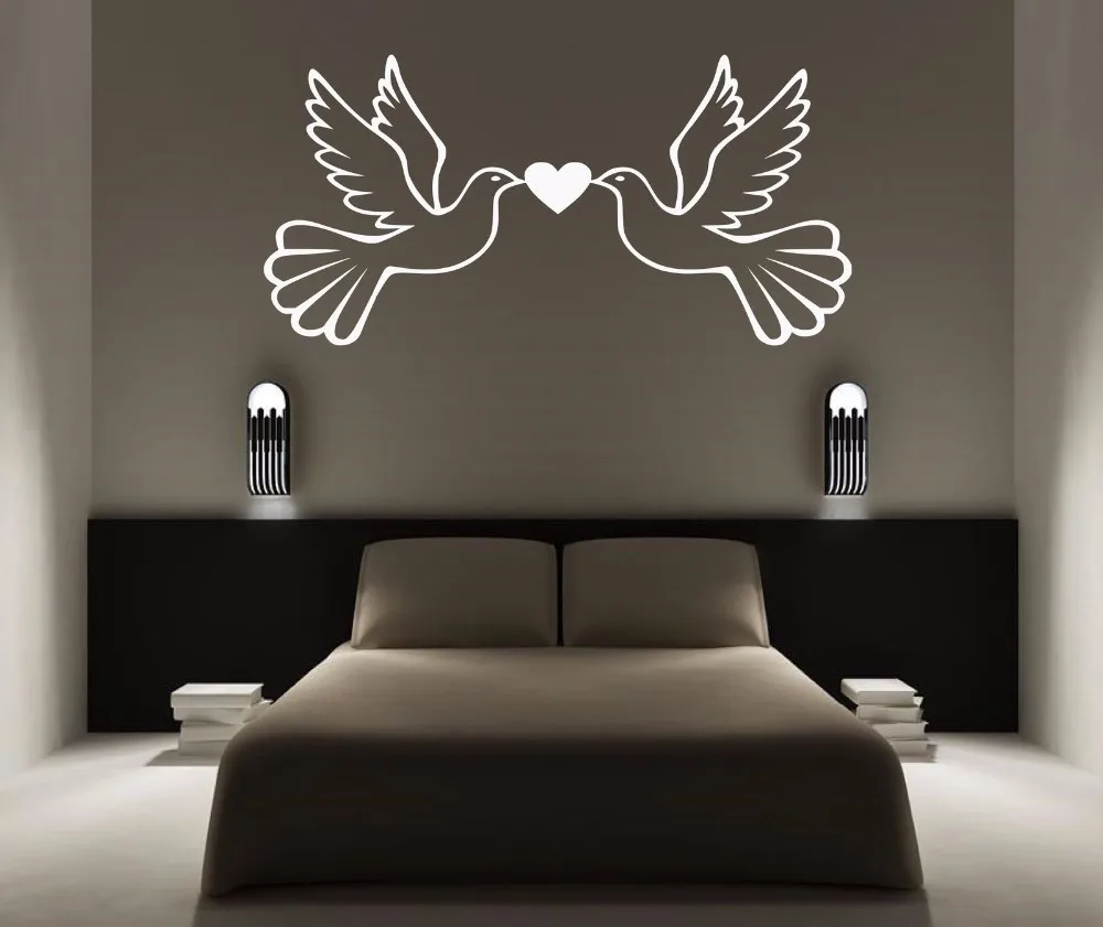 Виниловая наклейка на стену в виде голубей и птиц 60 см x 120 см|vinyl wall stickers|name stickerswall