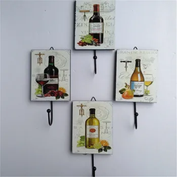 

Creative Pastoral retro wood iron steel decorative rack clothing store wall bar home hotel hook hanger butterfly beauty bottles