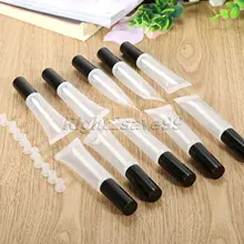 10 шт., пустые тюбики для макияжа, блеск для губ, прозрачные косметические контейнеры, 15 мл, пустые пластиковые прозрачные тюбики для губ, контейнеры для помады, модные, крутые