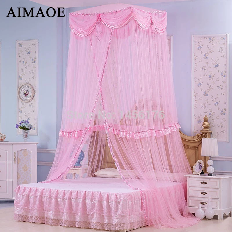 Buy Free Shipping palace princess round bed nets