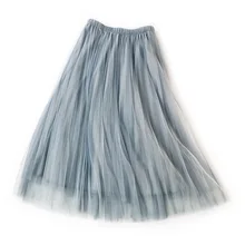4 цвета Весна корейский стиль Высокая талия плиссированная юбка Милая Фея Faldas Largas Elegantes