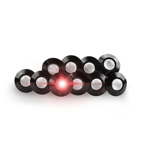 Red Black shell CARLITS 1 шт. ультра тонкий диаметр 23 мм Автомобильный светодиодный орлиный глаз светильник водонепроницаемый дневные ходовые огни DRL черный/серебристый корпус для всех автомобилей - Цвет: Red Black shell