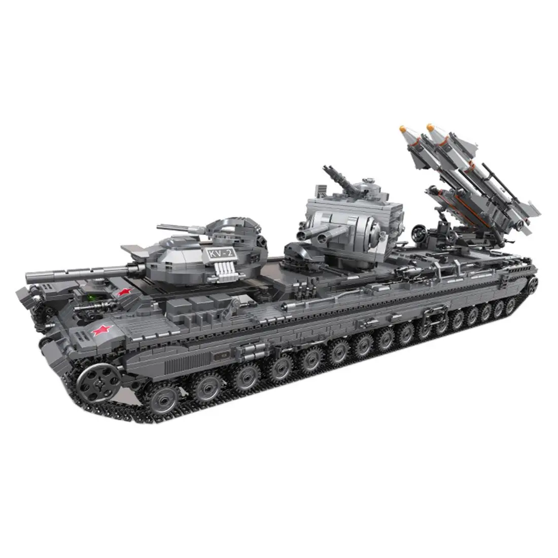 

3663Pcs DIY Small Particle Military Series Building Block Model Puzzle Assemble Toy For 100% Building Block Brands - KV-2 Tank