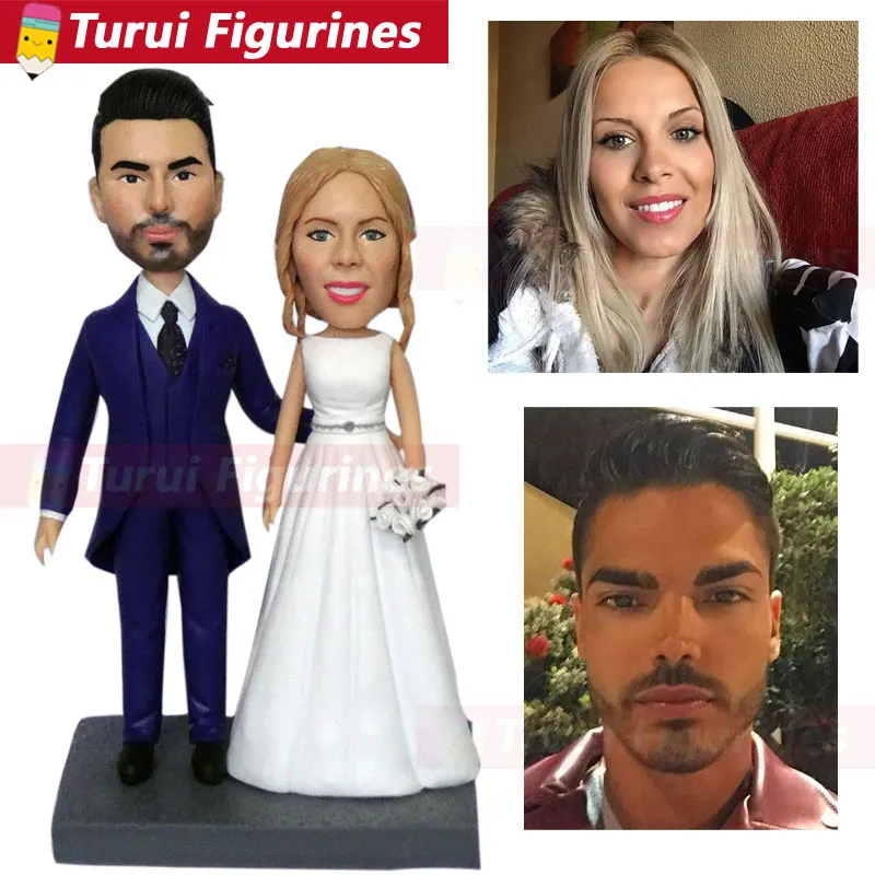 

cake topper wedding cake topper bride and groom figurines custom bobblehead dolls figurines mini statue cake decorations gifts