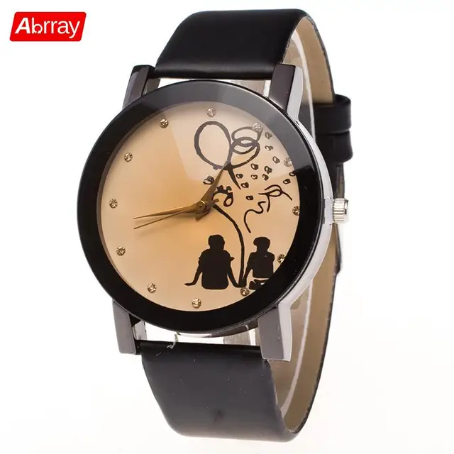 Abrray Romantic Couple Watch Quartz Watches For Lovers Sweet Pattern Wristwatch Abrray Romantic Couple Watch Quartz Watches For Lovers Sweet Pattern Wristwatch