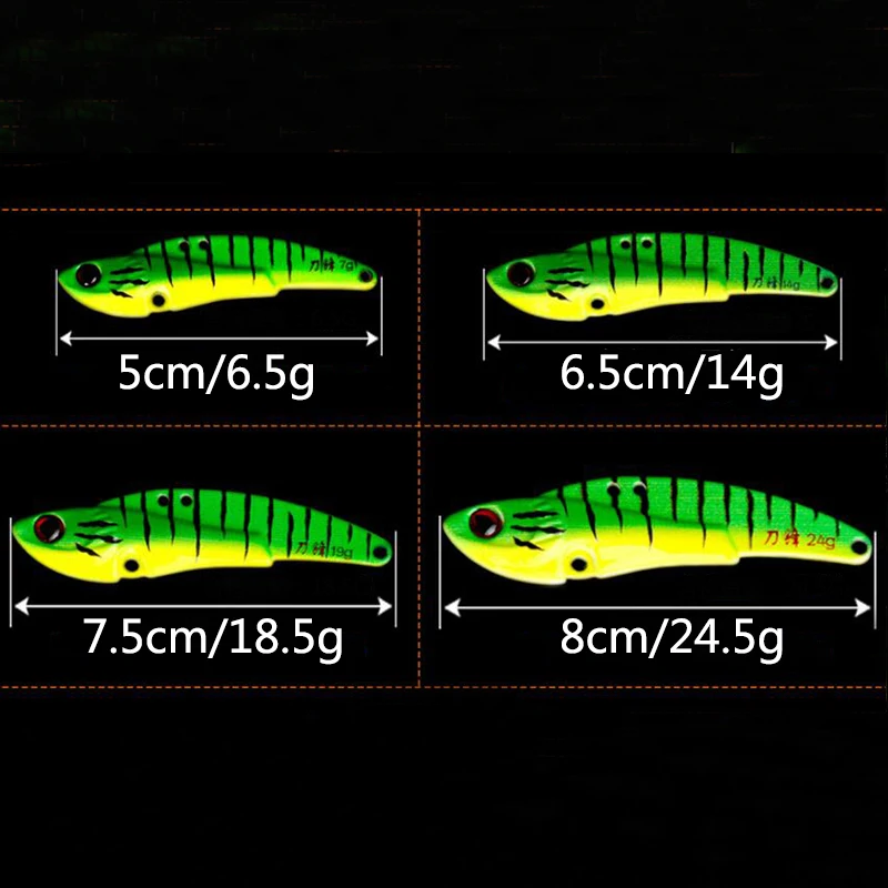 OUTKIT Новое поступление 12 цветов светящаяся металлическая VIB рыболовная приманка рыболовные снасти, воблер вибрационная ложка Спиннер Тонущая приманка