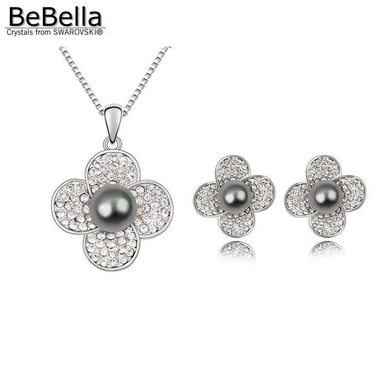 Комплект из жемчужного ожерелья с элементами Swarovski|necklace set|pearl necklace setnecklace pearl set |