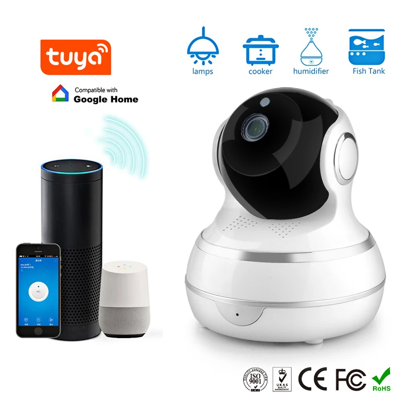 Hd 1080P Home Security Ip Camera Two Way Audio Wireless Camera 2Mp Night-Vision Wifi Camera Smart Life App Control(Us Plug)