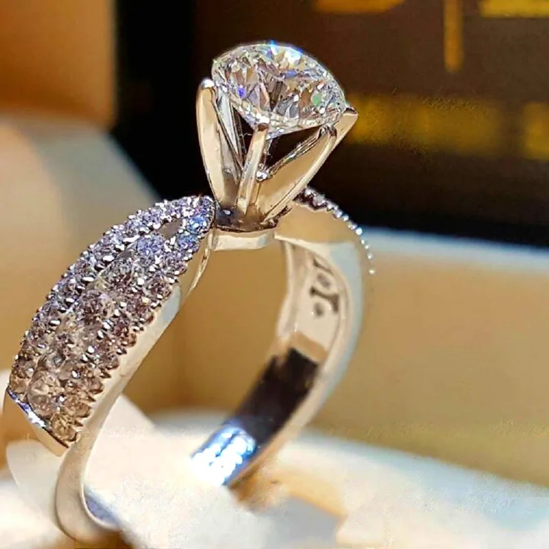 Большая Акция кольца Plata ювелирные изделия роскошные циркониевые обручальные с