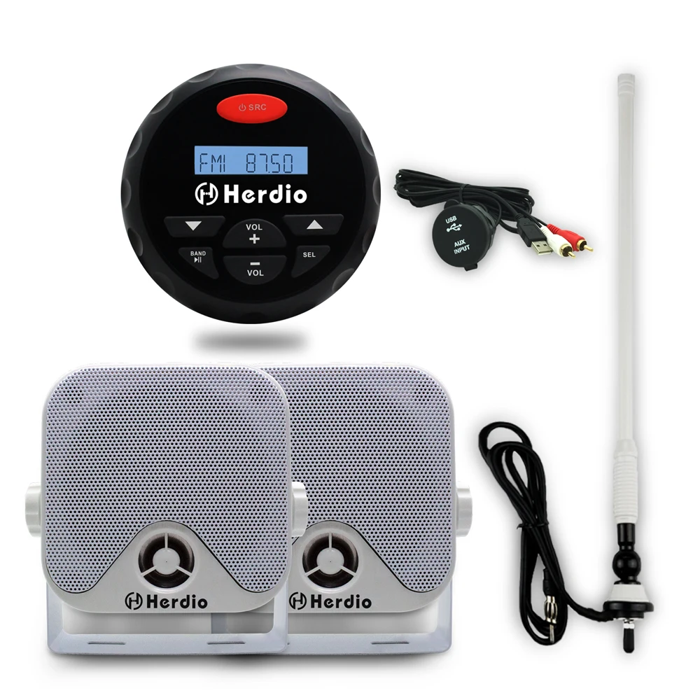 Outdoor Waterproof Marine Stereo Motorcycle Audio Radio MP3 Player