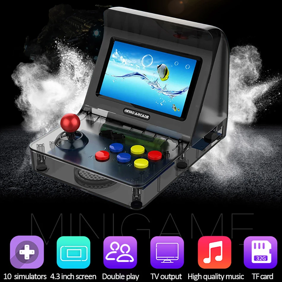 Портативная ретро мини портативная игровая консоль CoolBaby 4 3 дюйма 64 бит 3000 игр