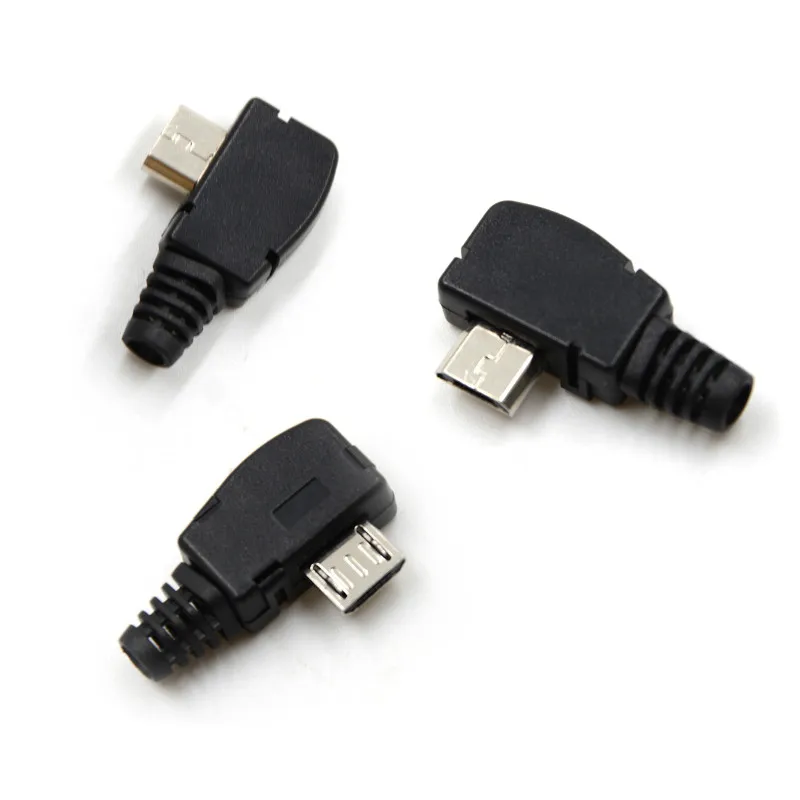 

Right Angle Micro USB 5 P Port Male Plug Socket Connector With Plastic Cover Connector