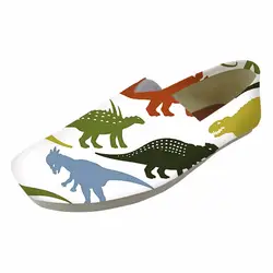 Женские слипоны с принтом динозавра и дракона с низким верхом, женская текстильная обувь, обувь с героями мультфильмов для подростков