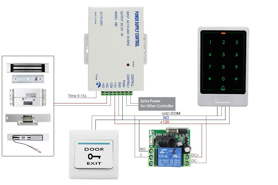 Diysecur 125 кГц RFID touch Reader пароль клавиатуры + 180 кг магнитный замок двери Управление доступом безопасности Системы комплект