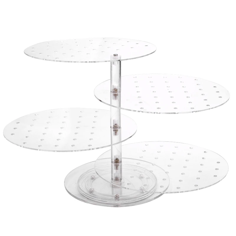 

Transparent Four Layers Detachable Round Acrylic Displays Stand for 18mm/20mm Snap Buttons Show Free Shipping