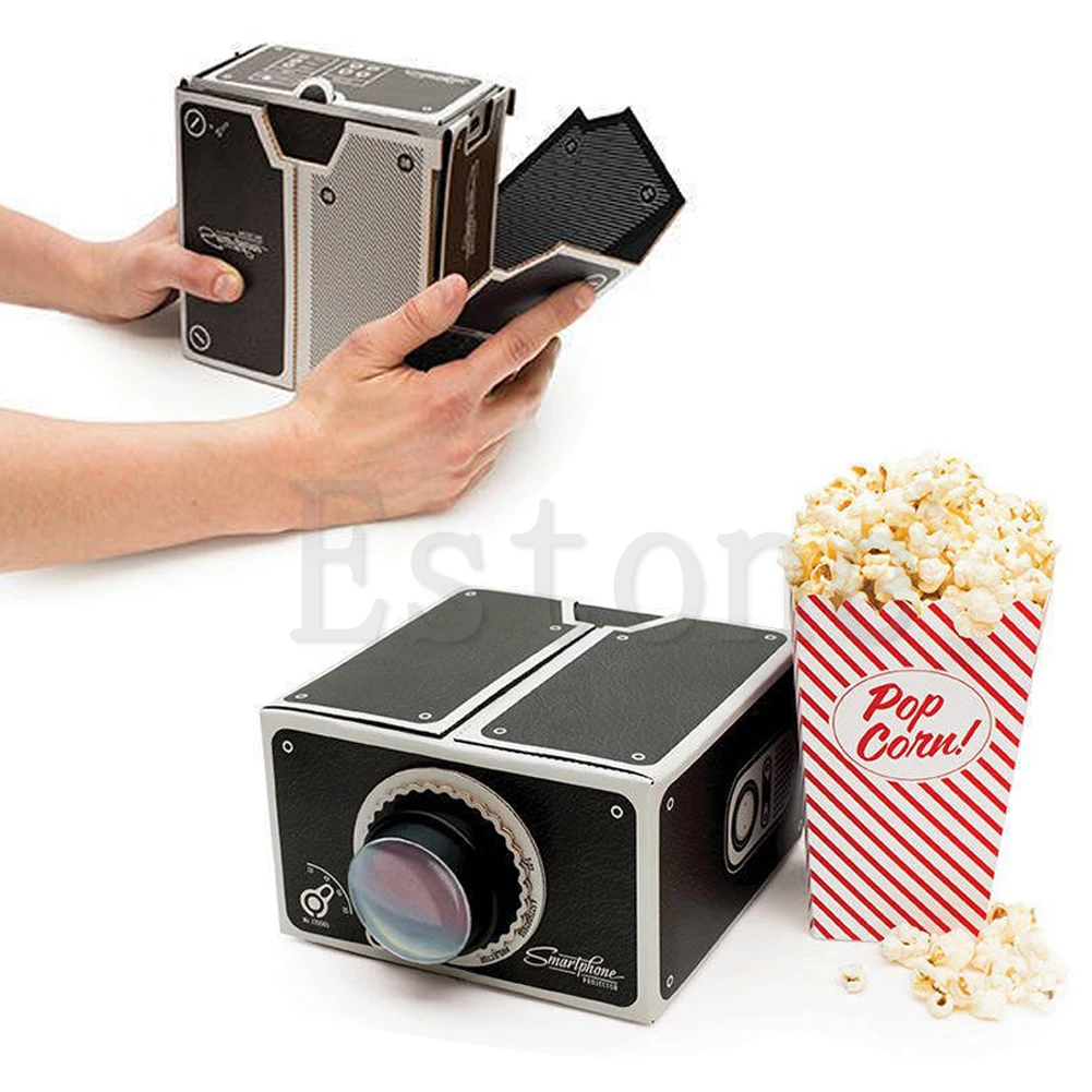 

OOTDTY New Cardboard Smartphone Projector / DIY Mobile Phone Projector Portable Cinema