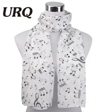 1 шт., 50*160 см, Новое поступление, корейский стиль, принт с музыкальными нотами, женские шифоновые Шелковые летние шарфы P5A16077