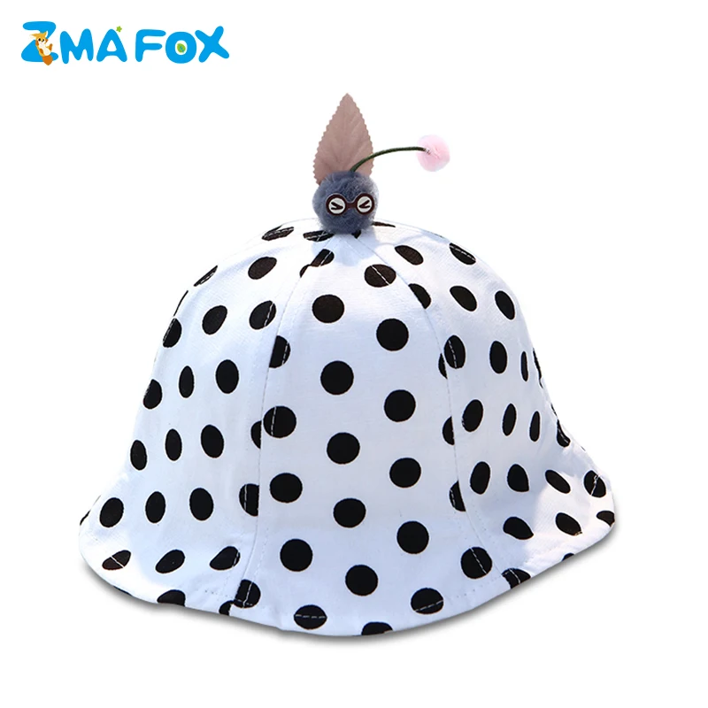 Шапка ZMAFOX в горошек для новорожденных милая Кепка мальчиков и девочек Панама