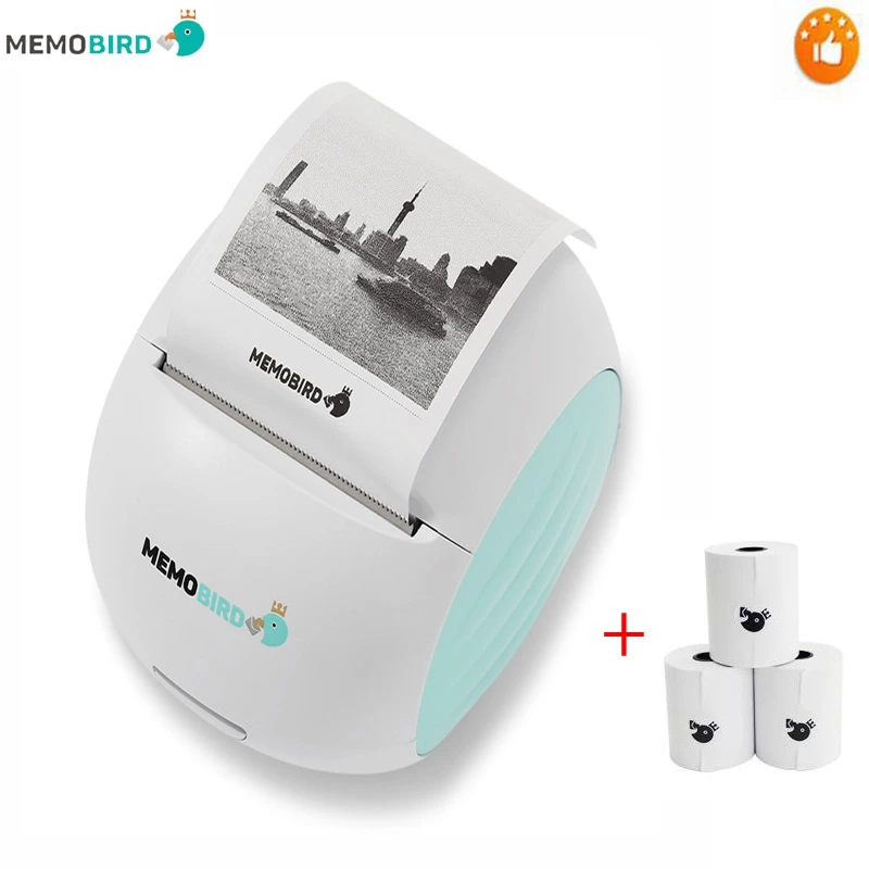 

New Printer MEMOBIRD G2 Wifi Portable Printer Barcode Wireless Photo Thermal Printer Micro connector + 3 Roll Paper