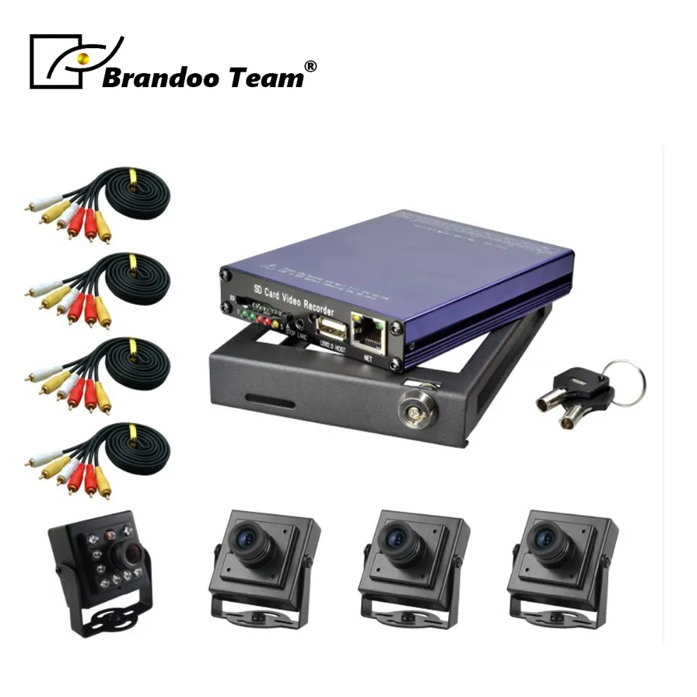 

DIY 4 CHANNEL D1 MOBILE DVR KIT,EASYSTORAGE,4 cameras and cables, DIY installation, used for bus,taxi,truck,from Brandoo