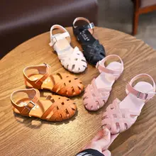 Новые кожаные сандалии летние детские пляжные сандалии для девочек сандалии для маленьких девочек детские кожаные сандалии пляжная обувь