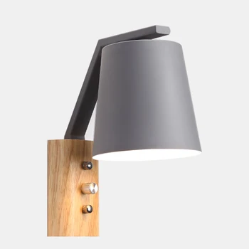 

Modern LED Nordic Wood Art Wall Lamps Creative Modern Bedroom Bedside Balcony Aisle Porch Hotel Cafe Wood Wall Light With Switch