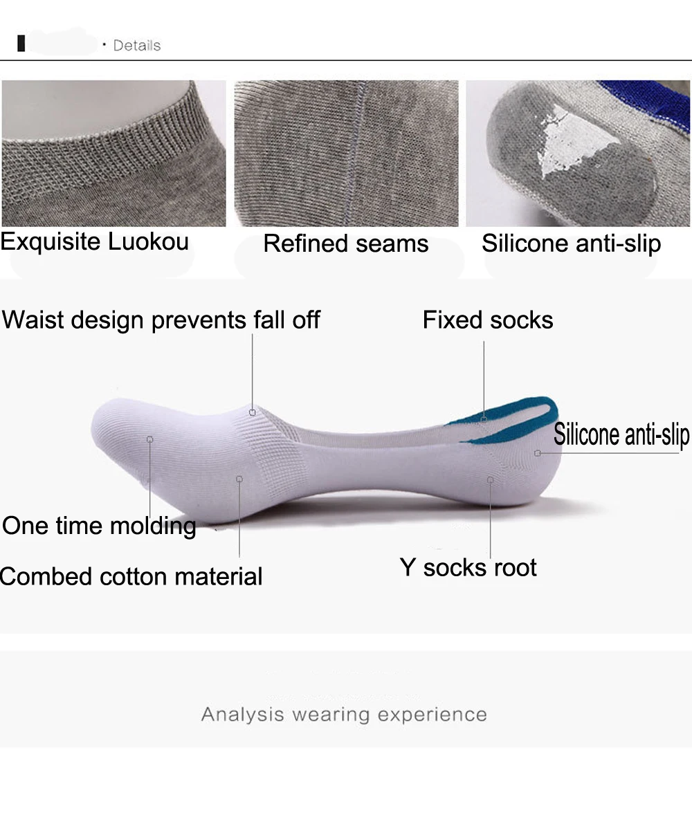 MEILEIYA/летние силиконовые Нескользящие незаметные носки с закрытым носком мужские тонкие хлопковые носки мужские носки 10 пар = 20 штук