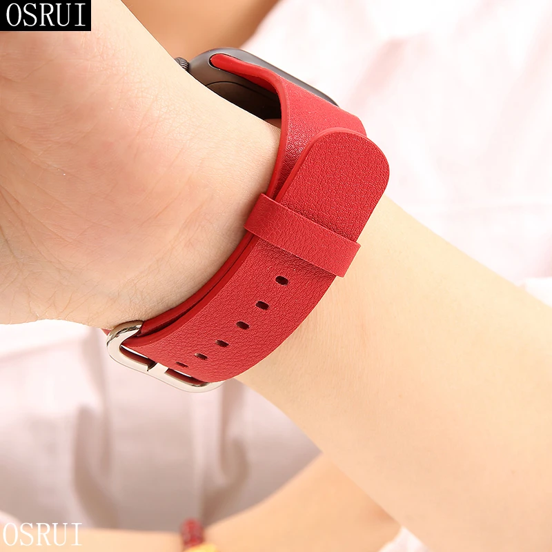 Ремешок для часов apple watch 4 correa iwatch 42 мм 38 44 40 3 2 кожаный браслет pulseira Band