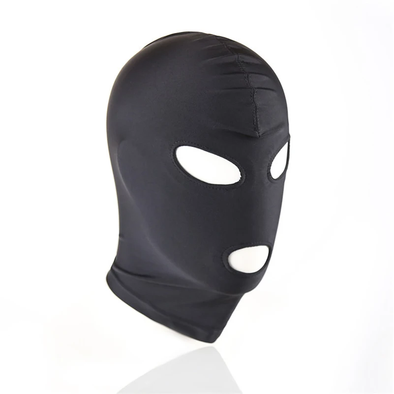 BDSM Fetish Mask Hood Sexy Toys Open Mouth Eye Bondage Party Mask Cosplay Slave punish Headgear Mask Adult Game Sex Products