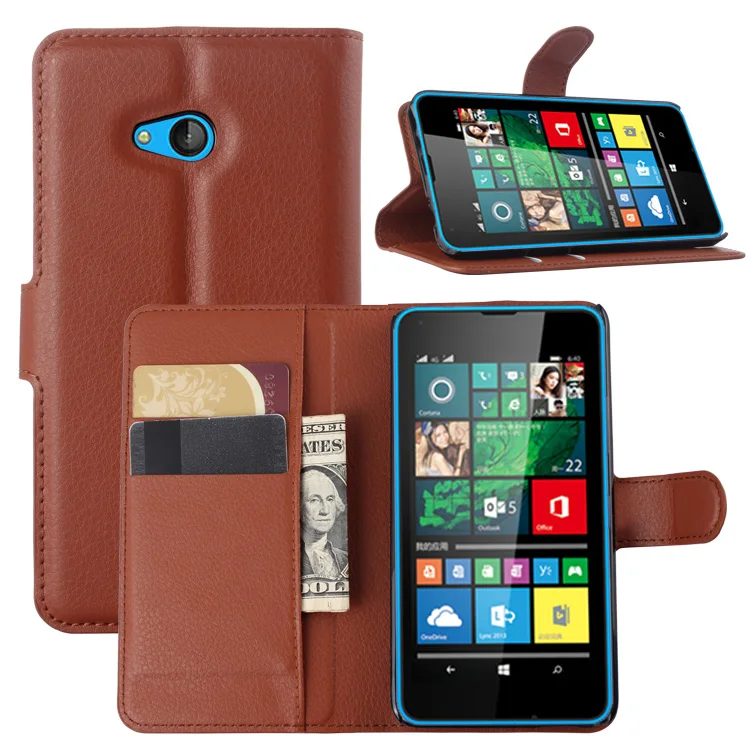 Кожаный чехол бумажник с откидной крышкой для Nokia Microsoft Lumia 640 LTE Dual SIM RM 1072 кожаный