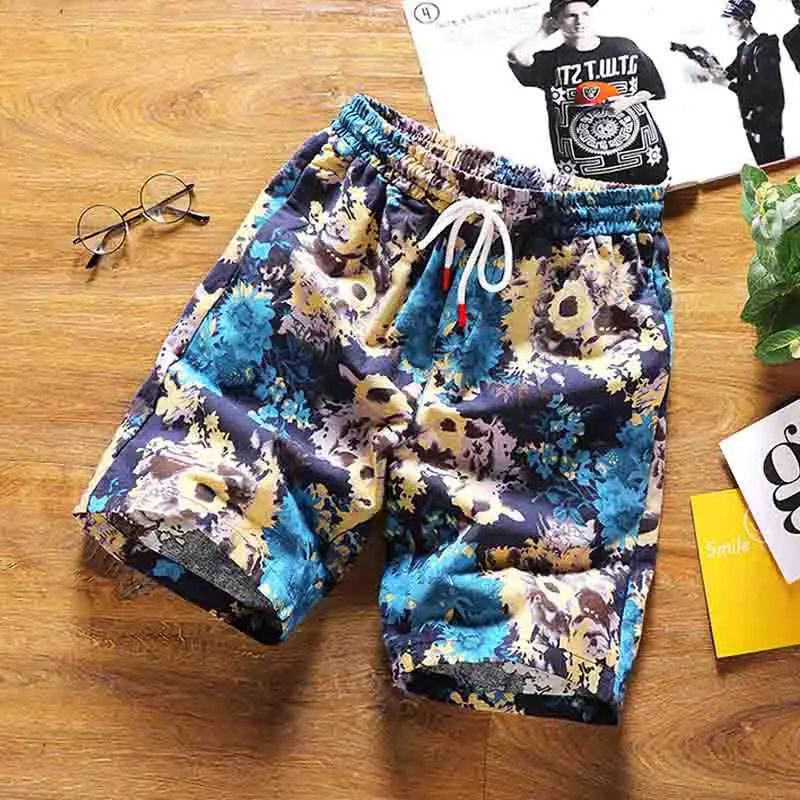 Летние Для мужчин мужские шорты в повседневном стиле Короткие Свободные дышащий эластичный шнурок на талии тонкий мужской моды в Корейском стиле, модная Для мужчин's быть