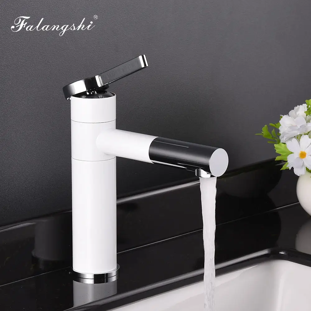 Billige Neue Zeitgenössische Becken Weiß Wasserhahn Swivel Auslauf Bad Schiff Sinken Mischer Einzigen Handgriff Waschbecken Mischer Waschbecken Armaturen WB1044