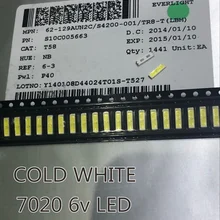 50 шт. EVERLIGHT для 50 шт. светодиодный ЖК-дисплей подсветка ТВ применение СВЕТОДИОДНЫЙ подсветка 1 Вт 6 в 7020 холодный белый ЖК-подсветка для ТВ