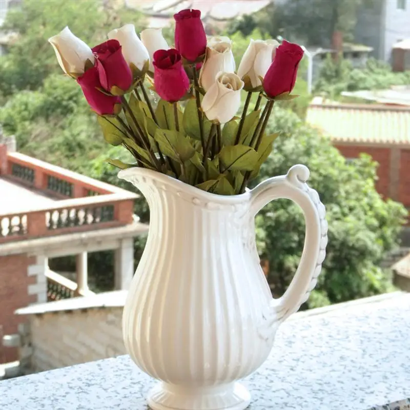Set of Rose Artificial Flowers Vase Simulation Wedding ...