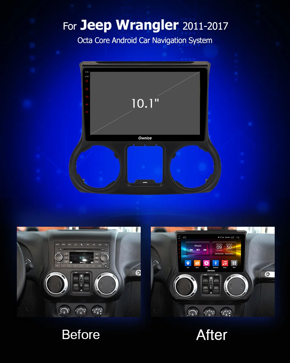 Cheap 10.1" IPS 8Core Android 8.1 4GB RAM+32GB ROM Car DVD Radio GPS for Jeep Wrangler 2011 2012 2013 2014 2015 2016 2017 DSP CarPlay 2