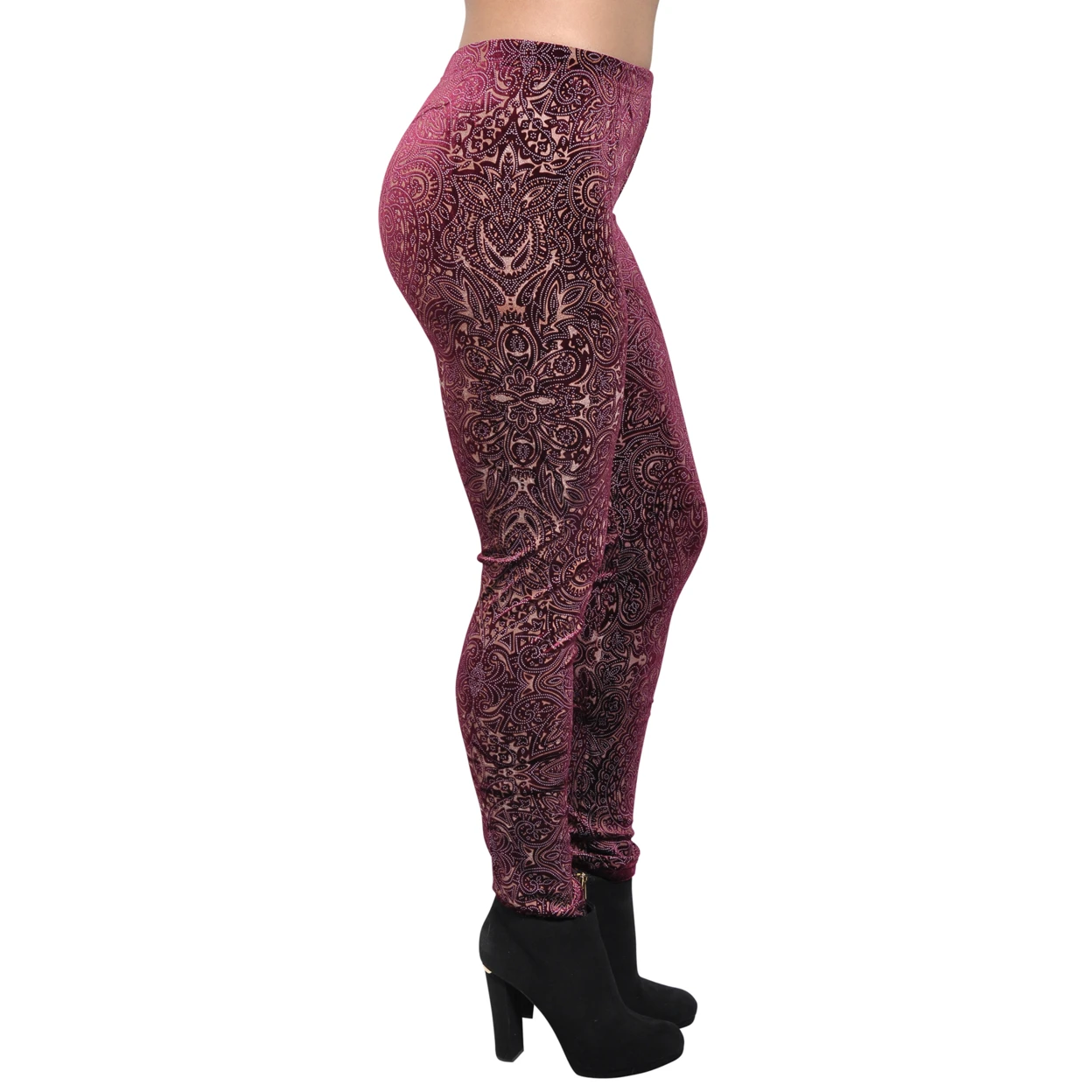 Women's Carved Leggings Small Red (1)