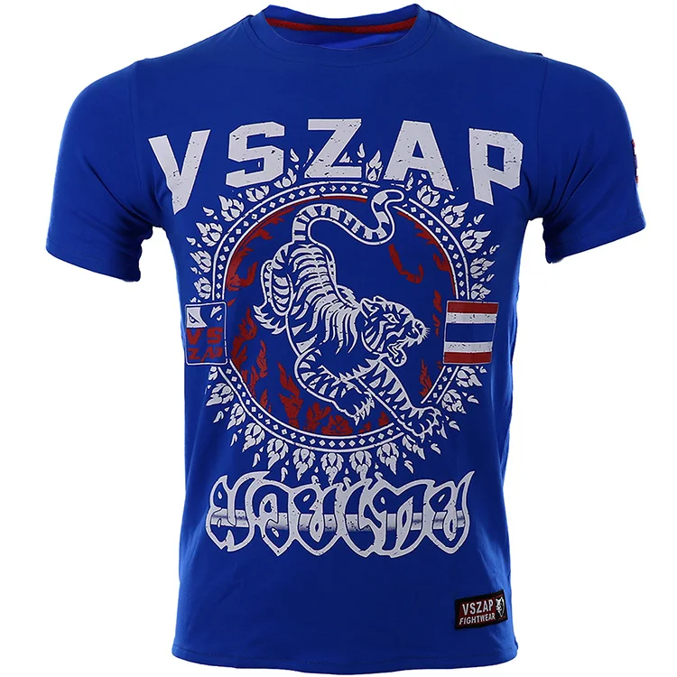 VSZAP T shirt Men Sports Aerobics Running Boxing Clothing Boxing Gym T