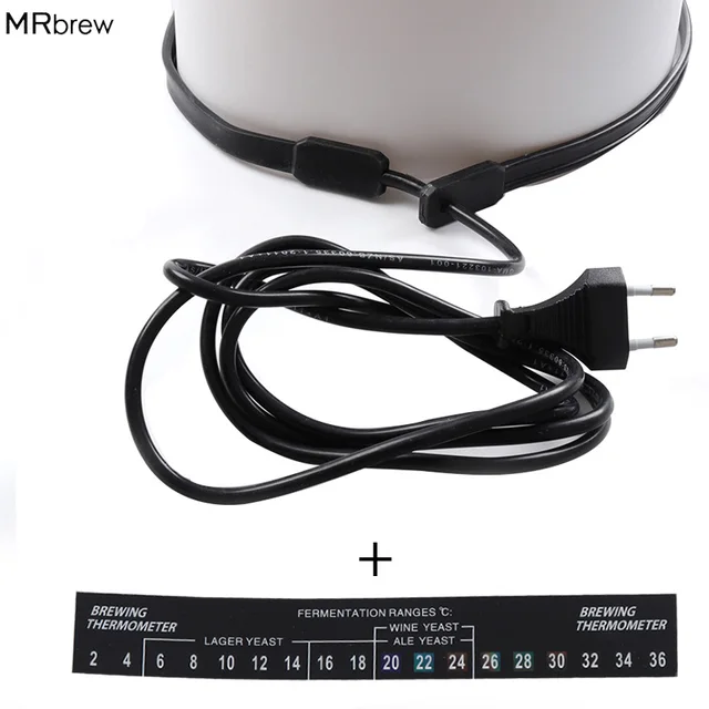 Homebrew Brew Belt Fermentation Heating Belt Pad for Beer Wine Spirits with EU PLUG + Digital Adhesive Stick Thermometer