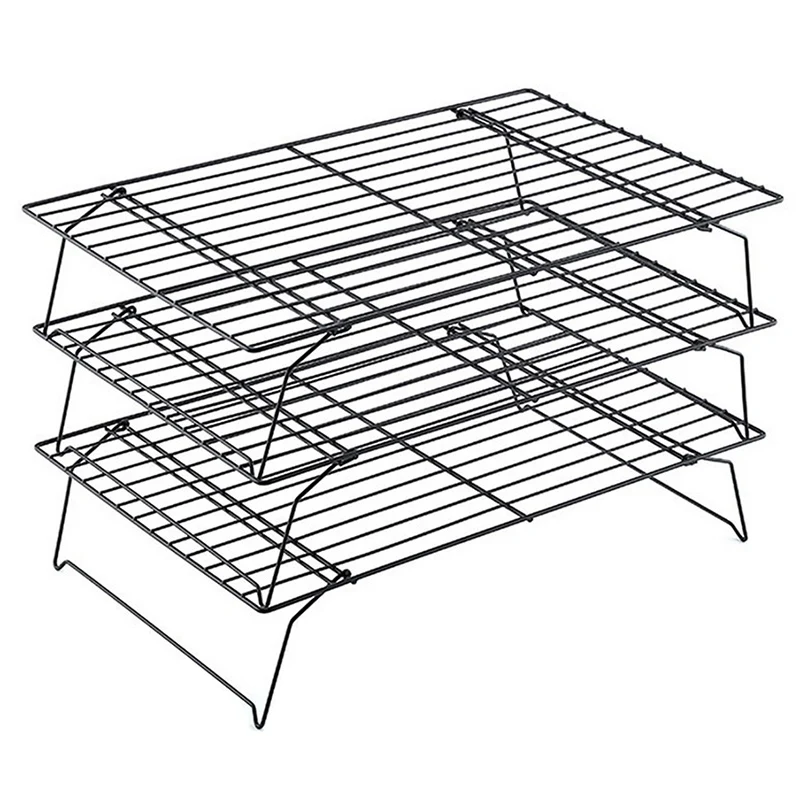 

3 Layer Stackable Cake Cooling Rack Metal Cake Biscuit Bread Biscuit Cooling Grid Mat Baking Tray Tray Kitchen Accessories