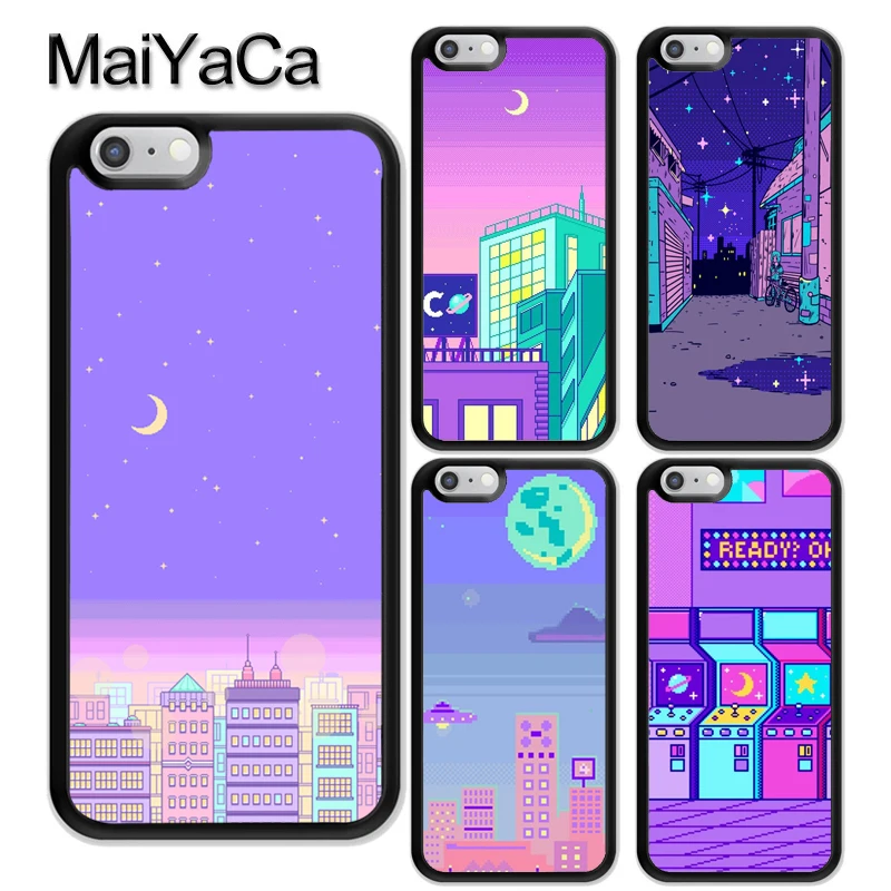 

MaiYaCa Vaporwave Pastel Aesthetic Art Rubber Phone Case For iPhone X 6 6S 7 8 Plus 5 5S SE Cover For iPhone XS Max XR TPU Coque