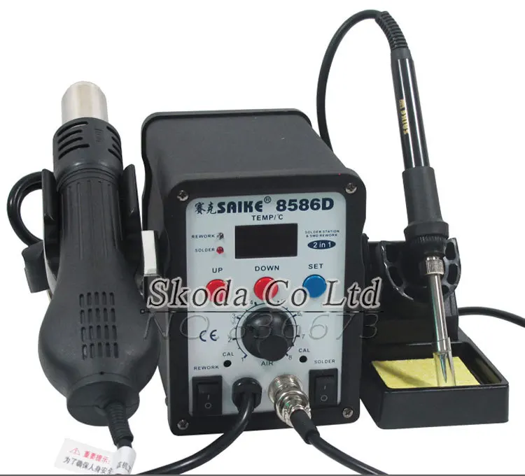 SMD паяльная станция комплекты saike 8586D 2 in1 горячий воздух + припой цифровой Дисплей