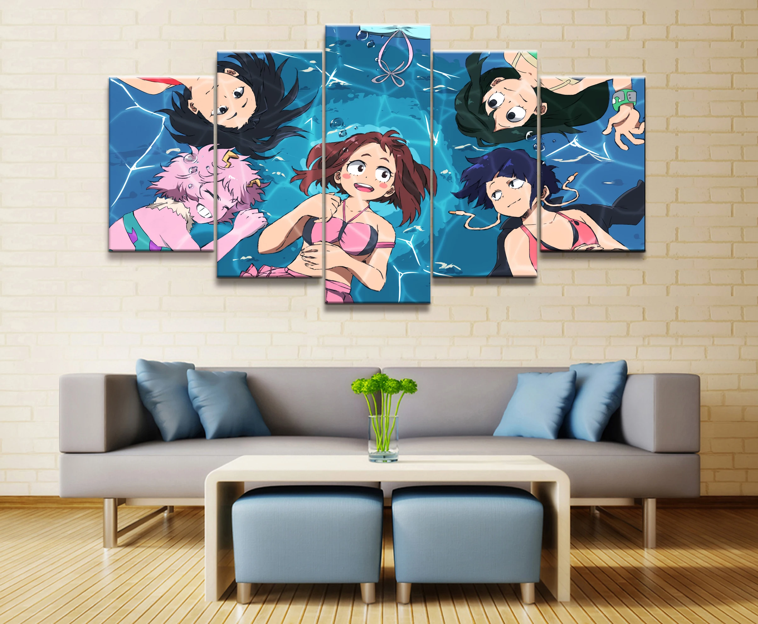 Wall Art Poster Painting Modular Pictures For Living Room Decorative Pictures Canvas Printed 5 Panel My Hero Academia Animation