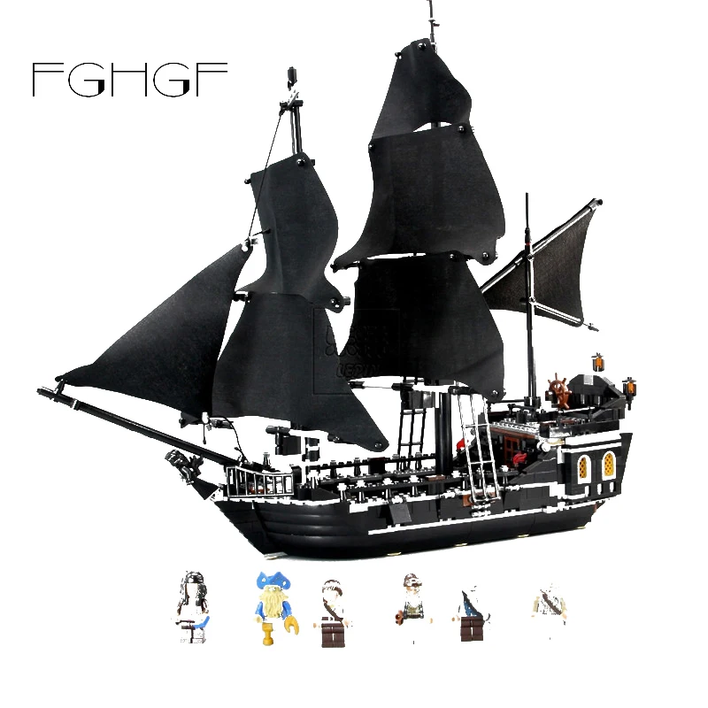 16006 Pirates of the Caribbean Black Pearl Dead Ship model toy bricks 804pcs HOT