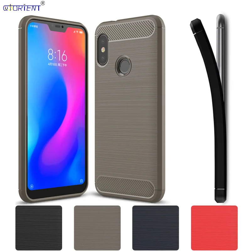cheap Xiaomi Mi A2 Lite Redmi 6 Pro Carbon Fiber TPU Drawing Material Phone Case Xiomi Xaomi A2 Lite Red Mi Redmi 6 Pro Silicone Cover
