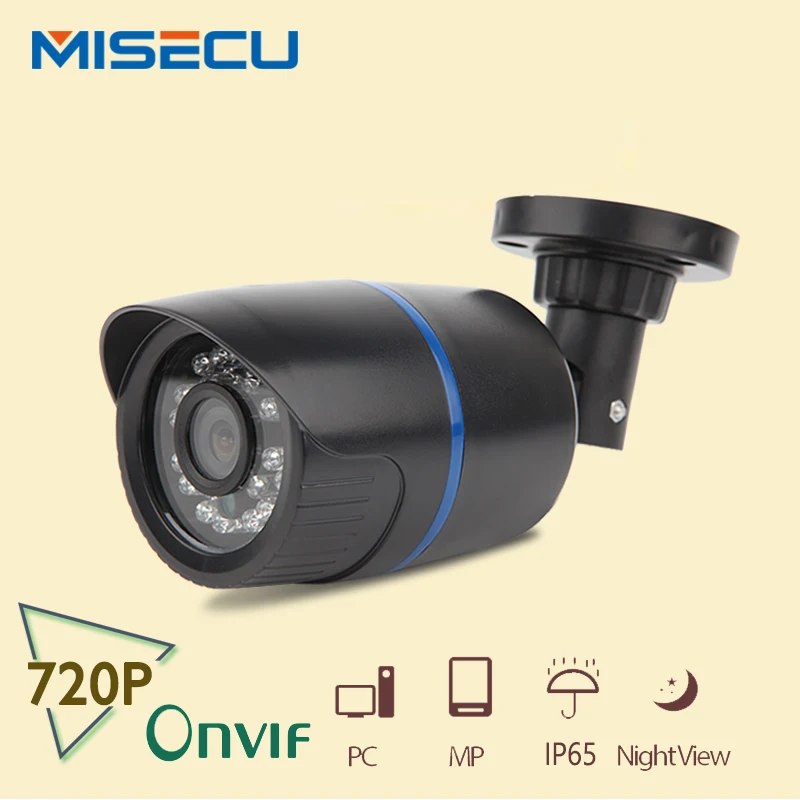  MISECU Hot P2P 1.0Mp Indoor/Outdoor HD 720P IP Camera 1/4'' cmos 24pcs XM510A + H42 Chip ABS ONVIF IR Cut NIght Vision IP Camera 