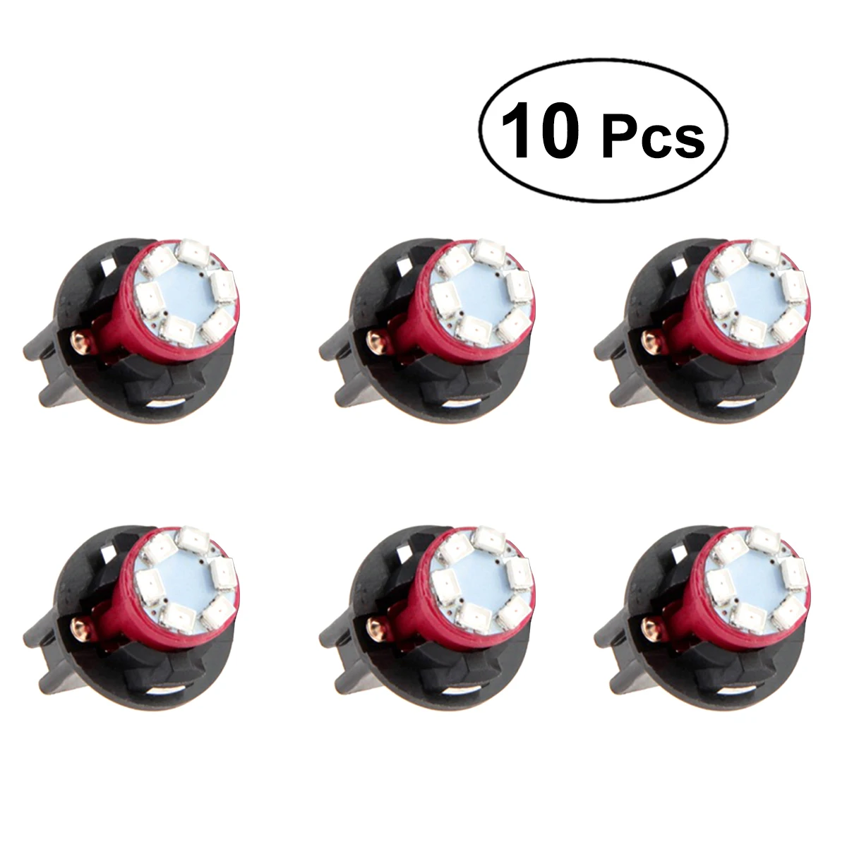

10 PCS 12V T10 SMD 1210 6 LEDs Twist Socket Instrument Panel Light LED Gauge Cluster Bulbs Dashboard Lamp with Holder (Red)