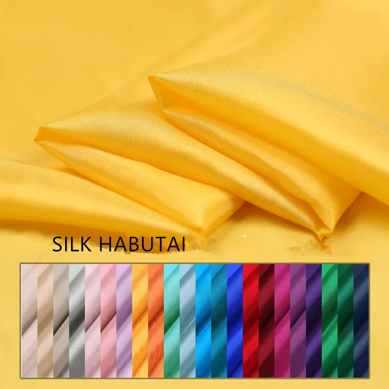 Buy 114cm wide 8momme Solid color 100 silk habutai